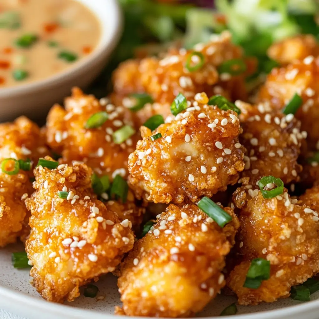 Crispy bang bang chicken with sweet and spicy sauce